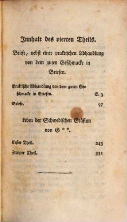 Gellerts sämmtliche Schriften. 4, Gellerts Briefe und Leben der schwedischen Gräfinn