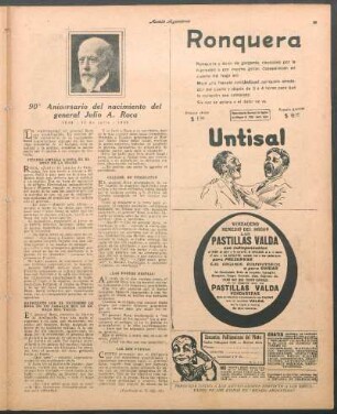 90° aniversario del nacimiento del general Julio A. Roca : 1838 - 17 de julio - 1928