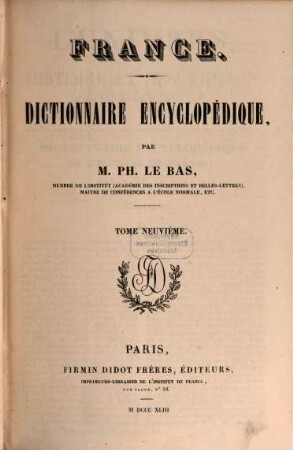 France : dictionnaire encyclopédique, 9
