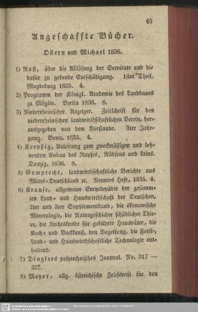 Angeschaffte Bücher