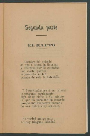 Segunda parte - El rapto
