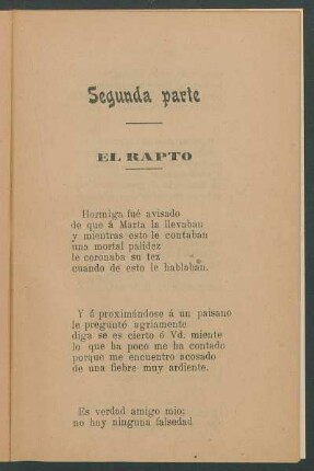 Segunda parte - El rapto