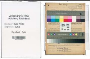 Entnazifizierung Fritz Rehfeldt , geb. 12.09.1896 (Masch.Schlosser)