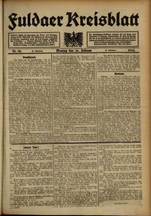 Ausgabe vom Montag, den 16. Februar 1914.