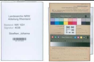Entnazifizierung Johanna Stoefken , geb. 09.03.1909 ()