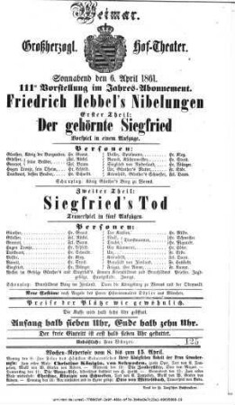 Nibelungen Erster Theil: Der gehörnte Siegfried