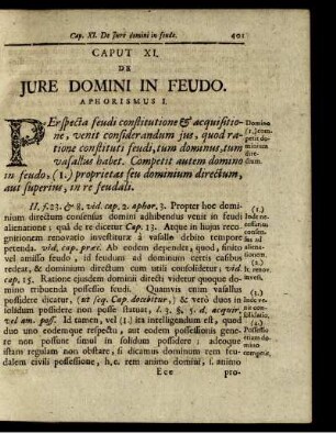Caput XI. De Jure Domini in Feudo.