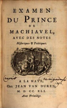 Examen du Prince de Machiavel