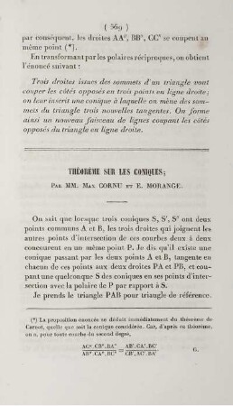 Théorèm sur les coniques.