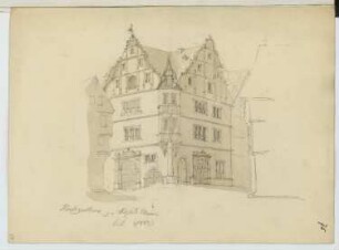 Hochzeitshaus, Alsfeld: Perspektivische Ansicht (aus: Skizzen- und Fotoalbum 19)