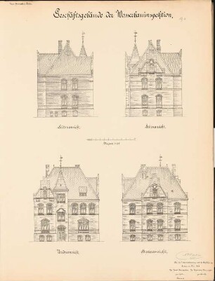 Geschäftsgebäude der Wasserbauinspektion, Emden: Ansichten 1:100