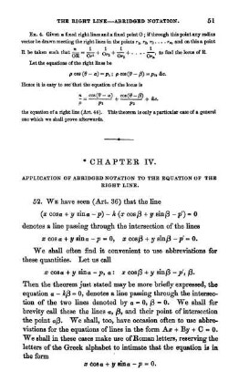 Chapter IV. Application of abridged notation to the equation of the right line.