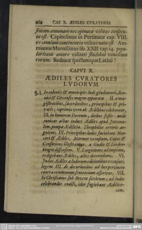 Caput X. Aediles Curatores Ludorum