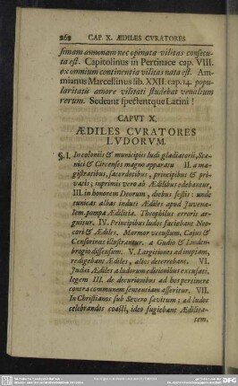 Caput X. Aediles Curatores Ludorum