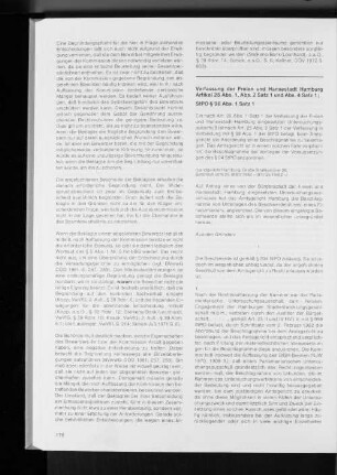 Verfassung der Freien und Hansestadt Hamburg Artikel 25. Abs. 1, Abs. 2 Satz 1 und Abs. 4 Satz 1; StPO § 98 Abs. 1 Satz 1