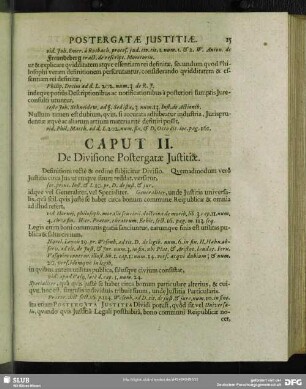 Caput II. De Divisione Postergatae Iustitiae