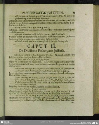 Caput II. De Divisione Postergatae Iustitiae