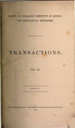 Transactions. 20. 1870/71 (1871)