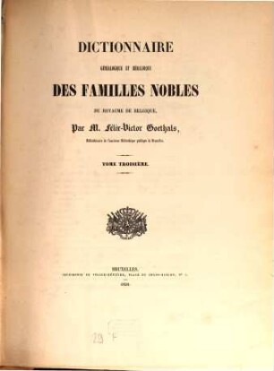 Dictionnaire généalogique et héraldique des familles nobles du Royaume de Belgique, 3. [Ho - M]