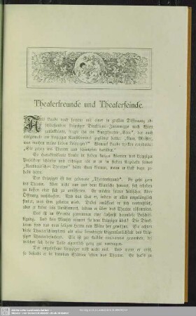 Theaterfreunde und Theaterfeinde