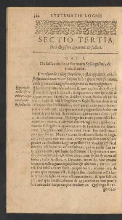 Cap. I. De fallaciis circa formam Syllogismi, & inductione.