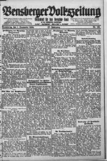 Bensberger Volkszeitung. 1907-1929