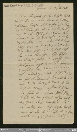 Eigenh. Brief von Johann Carl Fürchtegott Schlegel an August Wilhelm von Schlegel, Hannover, 19.06.1810