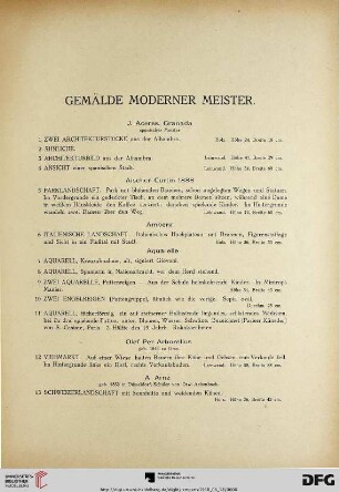 Gemälde Moderner Meister (Nr. 1-237)