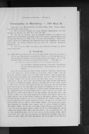 Versammlung zu Marienburg. - 1419 März 30.
