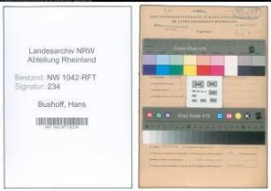 Entnazifizierung Hans Bushoff , geb. 03.02.1884 (Kammerdirektor)