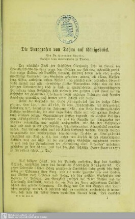 Die Burggrafen von Dohna auf Königsbrück