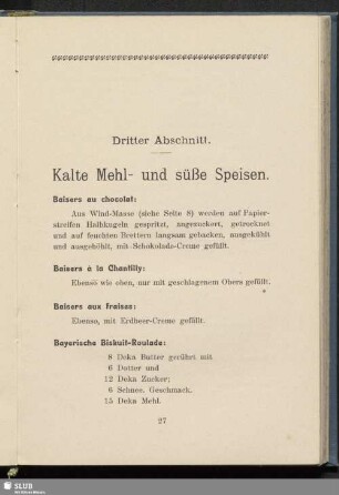Kalte Mehl- und süße Speisen