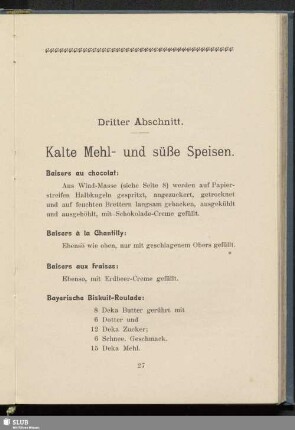 Kalte Mehl- und süße Speisen