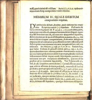Membrum IV. Quale Debitum compensatio requirat.