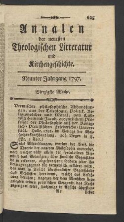 Vierzigste Woche