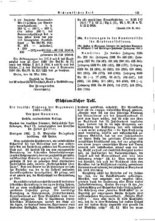Die deutsche Dichtung der Gegenwart. 1885 - 1933 : [Nichtamtlicher Teil]