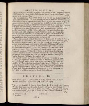 Section IX. Histoire d´Italie depuis l´an 1517 jusqu´à l´an 1563.