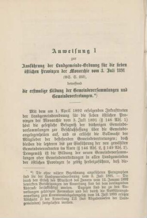 Anweisung I-III