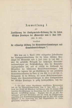 Anweisung I-III