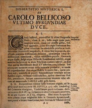 De Carolo Bellicoso, ultimo Burgundiae duce : Disp. 1.2.