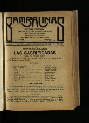 Las sacrificadas : pieza en cuatro actos