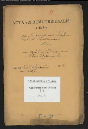 Schuldforderung des Freiherrn v. Fürstenberg zu Herdringen an die Gräfin Hedwig von Sayn-Wittgenstein über 600 fl.