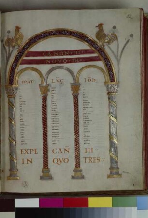 Guntbald-Evangeliar — Guntbald-Evangeliar, Folio fol. 12rKanontafel