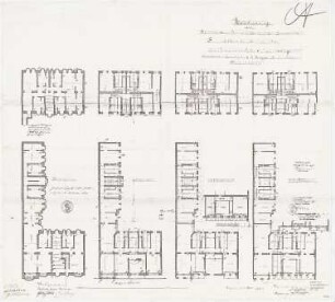 Arbeiterwohnhäuser, Berlin-Moabit: Sickingenstraße 8: Grundriss KG, EG, 1. und 2.OG