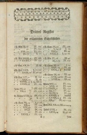 Drittes Register der erläuterten Schriftstellen.