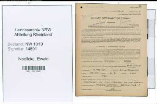 Entnazifizierung Ewald Noelleke , geb. 10.05.1921 (Konstrukteur)