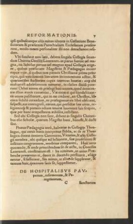 De Hospitalibus Pauperum, infirmorum, & Peregrinorum.