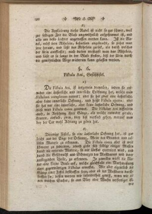 §. 6. Fistula Ani, Gefäßfistel.