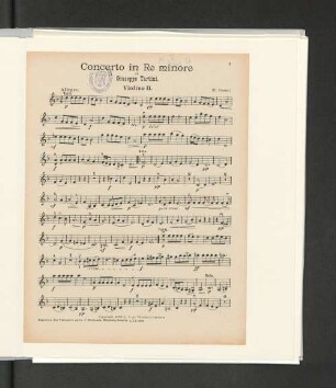 Concerto in Re minore di Guiseppe Tartini. Violino II.