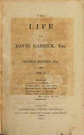 The life of David Garrick Esq., 1